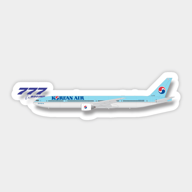 Korean Airlines Boeing 777 Sticker by GregThompson